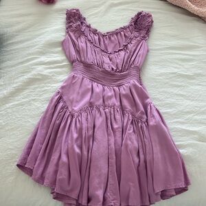 purple ruffle dress